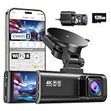 REDTIGER 4K Dash Cam Front Rear, STARVIS 2 Sensor, Free Card Included, 5.8GHz WiFi-20MB/s Fast Download, Dash Camera for Cars with GPS, WDR Night Vision, 170°Wide Angle, 24H Parking Mode(F7NP)