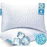 QUTOOL Cooling Pillows for Sleeping 2 Pack, Shredded Memory Foam Bed Pillows Queen Size Set of 2, Cool Gel Pillow for Hot Sleepers Adjustable Firm Pillow for Side, Back and Stomach Sleepers Supportive