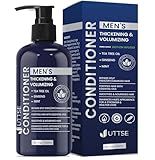 Biotin Hair Growth Conditioner for Men: Natural Thickening and Volumizing Conditioner with Tea Tree Oil Ginseng Mint for Hair Loss and Thinning Hair - 10.1 fl.oz, Dark Blue