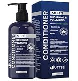 Biotin Hair Growth Conditioner for Men: Natural Thickening and Volumizing Conditioner with Tea Tree Oil Ginseng Mint for Hair Loss and Thinning Hair - 10.1 fl.oz, Dark Blue