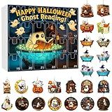 24 Packs Halloween Acrylic Ghost Hanging Ornaments Set,Advent Calendar for Halloween, Countdown Decor for Home Party Classroom Christmas Tree (D)