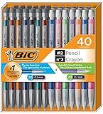 Bic Mechanical Pencil #2 EXTRA SMOOTH, 40 Pack Of Twenty 0.5mm, and Twenty 0.7 mm - Assorted Colored Barrels - Variety Pack of Bic Lead Pencils