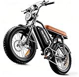 ciloovy Electric Bike for Adults, 1500W Peak Motor 28 MPH 50Miles, Fat Tire Ebike with 48V Removable Battery 20"x4.0" ebikes for Adults Hydraulic Suspension and 7-Speed, All-Terrain Unisex ebikes