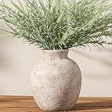 Vanselia Ceramic Flower Vase Home Decor - Farmhouse Table Vases Rustic Vintage Living Room Kitchen Bedroom Decorations for House Book Shelf Office Coffee Desk Dining Fireplace (7.4" Retro)