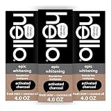 hello Epic Whitening Activated Charcoal Fluoride Free Toothpaste, 3Pk, 4 oz