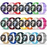 Tiorecime 20 Pack Bands Compatible with Samsung Galaxy Watch 7 6 5 4 FE 40mm 44mm/6 4 Classic 43mm 47mm 42mm 46mm/5 Pro 45mm/Active 2 Band, 20mm Soft Silicone Sport Replacement Strap for Women Men