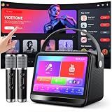 Karaoke Machine with Lyrics Display,7-Inch HD Screen&2 Wireless Microphones