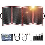 DOKIO 200W Portable Foldable Solar Panel Kit (20x27in, 9.7lb), with Separate Controller and Dual USB, Monocrystalline Charger for 12V Batteries & Power Stations, RV Camping Trailer Emergency Backup