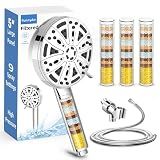 FunnyAir Filtered Shower Head with Handheld, 3 Filters, Hard Water Softener