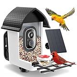 Bird Feeder with Camera - 2K HD Live View, AI Identification & Instant Alerts, Weatherproof for Outdoors, 2.4GHz WiFi Solar Powered Smart Feeder for Bird Lovers