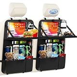 KaiCross Car Backseat Organizer with Table Holder,10 Storage Pockets Backseat Car Organizer and Storage with 600D Oxford Cloth,Travel Essentials,Kick Mats Back Seat Protector-2 Pack