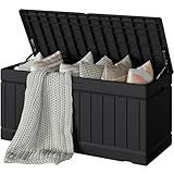 Devoko 78 Gallon Deck Box, Waterproof Resin Outdoor Storage Box