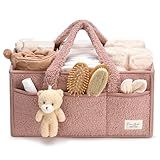 PeraBella Baby Diaper Caddy Organizer with Handle, Boy & Girl Shower Gift Basket, Portable Diaper Storage Basket Bin for Wipes, Newborn Baby Essentials Registry Search Must Haves, Car Caddy Organizer