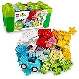 LEGO DUPLO Classic Brick Box Building Set - Features Storage Organizer, Toy Car, Number Bricks, Build, Learn, and Play, Great Gift Playset for Toddlers, Boys, and Girls Ages 18+ Months, 10913