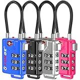 TSA Approved Cable Luggage Locks, Re-settable Combination with Alloy Body