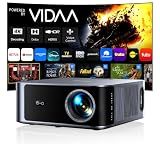 Outdoor-Projector-4K [VIDAA Live TV/40W Dolby/920 ISO] with WiFi6 and Bluetooth Compatible with Netflix, Smart Projector, AI Voice Control & Auto Focus, HDR10, Movie Proyector for Ceiling Home Theater