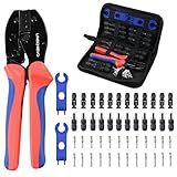 Lingchievo Solar Crimper Tool Kit with 12 PCS MC4 Connectors,2 Solar Connector Spanner Wrench for 14-10 AWG Solar Panel Cable Wire Crimping PV Assembly and Installation