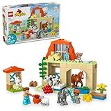 LEGO DUPLO Town Caring for Animals at The Farm Building Toys Playset - Learning, Educational Toys for Toddlers & Preschool, Ages 2+ - Building Blocks for Pretend Play Set W/Animal Figures - 10416