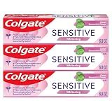 Colgate Whitening Sensitive Toothpaste Gel, Clean Spearmint, 3 Pack, 6 oz