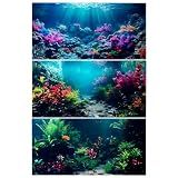 COMSUN 3 Pack Aquarium Background, 36x18 inch Polyester Aquarium Background