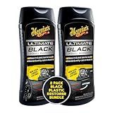 Meguiar's Ultimate Black Plastic Restorer - Restores Black Plastic & Faded Trim Pieces While Adding Durability & UV Protection - 12 Oz (Pack of 2)