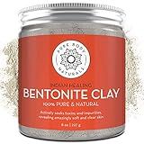 Pure Body Naturals Bentonite Clay Powder for DIY Detox Body & Face Mask, Pure Indian Healing Clay for Deep Pore Cleansing and Armpit Detox for Women, (8.0 oz)