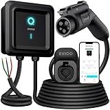 EVIQO EV Charger Level 2 48 Amp - Level 2 EV Charger Hardwired, 240V Electric Vehicle Charging Stations, J1772 Chargers 11.5kW, Wall EV Chargers for Home, EVSE EV Charging Station 25' Cord - Gen 2