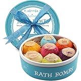 Aofmee Bath Bombs, 7pcs Bubble Bath Bombs for Women, Natural Handmade Fizzies Gift Set, Spa Organic Bathbombs for Kids, Essential Oil Personal Care Bath Gift for Birthday Mothers Day Christmas