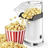 4.5Qt Hot Air Popcorn Popper - Oil-Free Healthy Popcorn Machine with Butter Melting Tray, Measuring Cup & One-Touch Switch, ETL Certified Popcorn Maker for Home, Movie Night, Party (White)