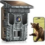 VIDVIS WiFi Trail Camera Solar, 4K 64MP Game Cam with Night Vision Motion Activated Waterproof IP66, 0.2s Trigger Trail Cam with 850nm Low Glow Infrared LEDs, Wildlife Camera with 32GB SD Card