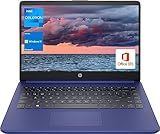 HP Portable Laptop, Student and Business, 14" HD Display, Intel Quad-Core N4120, 16GB DDR4 RAM, 64GB eMMC, 1 Year Office 365, Webcam, SD Card Reader, HDMI, Wi-Fi, Windows 11 Home, Blue, KKE Mousepad