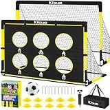 Kids Soccer Goals for Backyard Set - 2 Soccer Goal Net Training Equipment