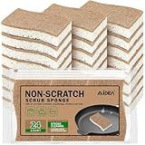 AIDEA Sponges Non Scratch, 24Count, Natural Sponge for Non Stick Cookware, Sponges Kitchen, Cellulose Scrub Sponge for Dishes, Cleaning Power for Kitchen, Bathroom, Household