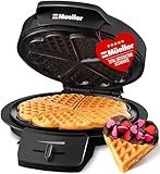 Mueller Heart 5 Waffle Maker, Norwegian Waffle Iron, Adjustable Browning Control & Nonstick, Cool Touch Handle, Easy to Clean, Small Kitchen Appliances