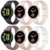 Oanux 6 Pack 20mm Quick-Release Silicone Band Compatible with Garmin Vivoactive 6 Watch Bands/Vivoactive 5/3/3 Music, Waterproof Sport Strap for Forerunner 55/165/170/70/570 (42mm) Women Men