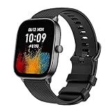 TiMOVO Sports Band Compatible with Amazfit GTS 2 Mini/GTS 4 Mini/GTR Mini/GTR 42mm/Amazfit Bip 3/3 Pro/Amazfit GTS/GTS 2 3 4, 20mm Soft Silicone Adjustable Watch Straps Replacement, Black