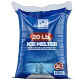 Maple99 Ice Melt Safer for Concrete -20 lb Bag, Snow Salt Ice Melt, Salt for Snow and Ice Removal, Sidewalk Salt, Driveway Salt, Snow Melt is Effective Up to -15