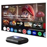 Yaber K300s Ultra Short Throw Projector, 4K Support Triple Laser Projector, 100" Image at 9", Dolby Vision, 150% NTSC, Google TV, 30W JBL Speaker, for Home Theater Gaming