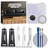 GLOWPOINT Black Leather Repair Kit for Furniture, Car Seats, Sofa, Jacket, and Purse, Vinyl Repair Kit with Super Easy Instructions to Match Any Color, Restore Any Glossy Leather Surface