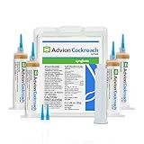 Advion Cockroach Gel Bait, 4 Tubes x 30-Grams, 1 Plunger and 2 Tips, German Roach Insect Pest Control, Indoor and Outdoor Use, Roach Killer Gel for American, German and Other Major Cockroach Species