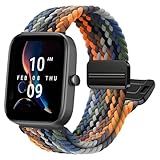 Zeeflufun Braided-Bands Compatible With Amazfit Active/Active 2/GTS 4/GTS 4 Mini/GTS 3/GTS 2/GTS 2e/GTS 2 Mini/GTR mini,20MM Magnetic Stretchy Strap for Amazfit Bip 3/Bip 3 Pro/Bip/Bip Lite/Bip S/Bip U Women Men