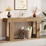 Tribesigns 63-Inch Long Console Table, Wooden Rectangular Sofa Table Behind The Couch, Farmhouse Entryway Table for Entrance, Hallway, Living Room (Natural)