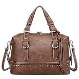 Goinsound Crossbody Purses for Women Satchel Bags Vintage Barrel Purse Doctor Shoulder Bag with Adjustable Straps Brown