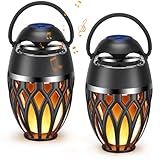 MOFOKEAY 2 Pack Outdoor Bluetooth Speakers,Wireless Speaker with LED Flame Speaker BT 5.0,Waterproof Torch Lantern for Patio Pool Party,Gifts for Women Men