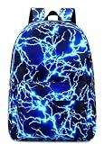mezhsa Boy School Backpack Elementary Middle Lightning Bookbag Laptop Teenager Waterproof Lightweight 17 Inches (1-Blue)