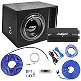 Skar Audio Single 12" Complete 2,500 Watt EVL Series Subwoofer Bass Package - Includes Loaded Enclosure with Amplifier