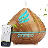 Essential Oil Scent Diffuser: 500ML Aroma Diffuser with Remote Control, Large Fragrance Aromatherapy Diffuser for Office Home Bedroom, Mist Humidifier with 14 Colors LED Lights and waterless Auto-Off