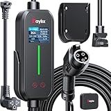 Raylix 16A Level 1 2 EV Charger, 110V-240V Electric Car Charger with 21ft Cable, Adjustable Current and Delay Charging Portable EV Chargers, for All SAE J1772 Nema 6-20/5-15 Plug Accessories