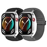 Relting 2 Pack Elastic Nylon Bands Compatible with Huawei Watch Fit 3/Fit 4/Fit 4 Pro, Adjustable Sport Band for Huawei Watch Fit 3/Fit 4 Woman Man
