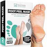 Lavinso Foot Peel Mask for Dry Cracked Feet – 2 Pack Peeling Mask Removes Dead Skin and Calluses - Exfoliating for Soft Baby Feet, Original Scent